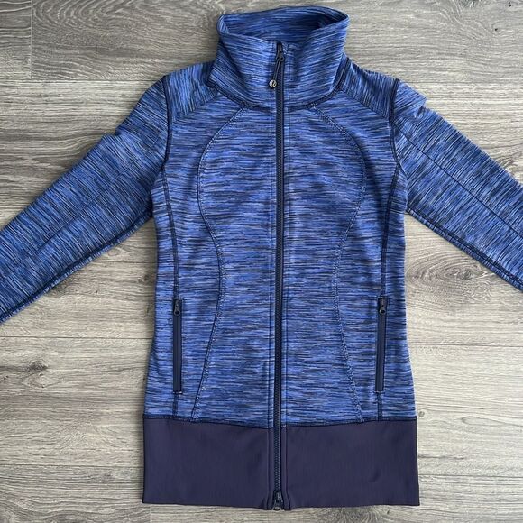 LULULEMON Nice Asana Jacket Size 4 Wee Are From Space Cadet Blue Luon Full Zip - Picture 3 of 11